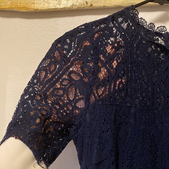 Lulus navy blue lacy dress - Picture 3 of 8